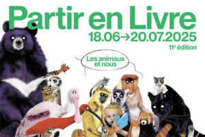 affiche officielle de l'opération partir en Livre réalisé par l'illustratrice Julie Colombet