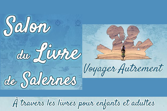 Affiche générique du Salon du livre de Salernes Vendredi 6 février à 18h30, au musée Terra Rossa sur le thème "voyager autrement"